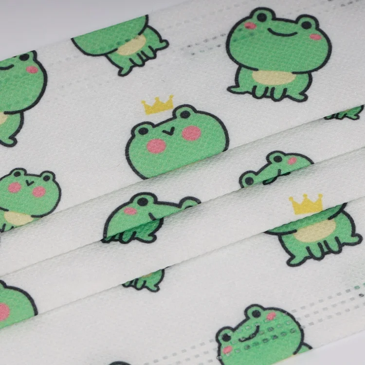 Fast delivery medical bacteria-proof disposable soft lovely frog pattern kids face mask