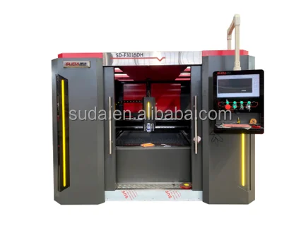SUDA Big Cover F 3015 DH 3000W industrial enclosed automatic exchange table fiber laser cutting machine