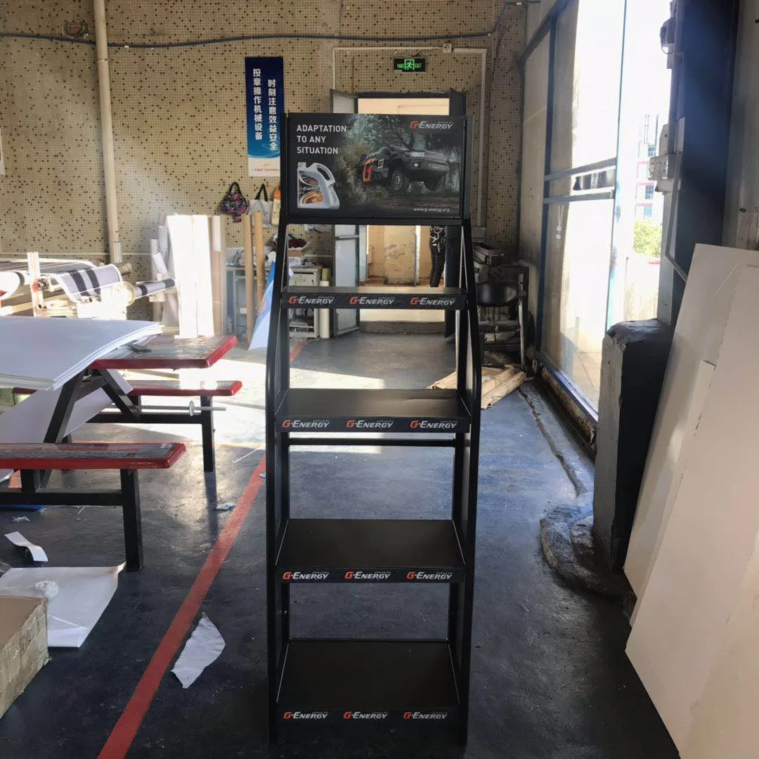 Oil Enging Customized Fuel Gas Station Heavy Duty Flooring Metal Display Stand