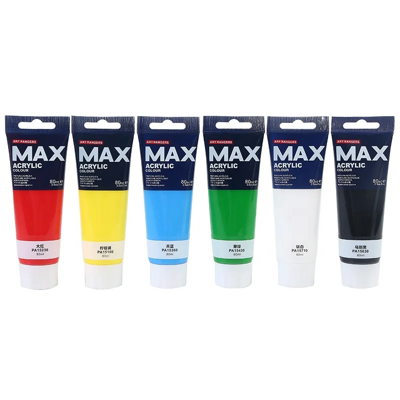 Art Ranger Professional Artist Max acrylic colors tube 80ml heavy body acrylic paint for art drawing professional acrylic paint