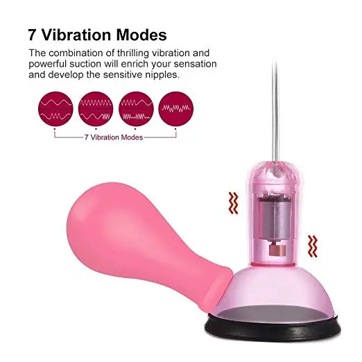 7 Frequency Vibrating Nipple Sucker Nipple Pump Vibrator Nipple Stimulator Breast Massager Enlarge Massage