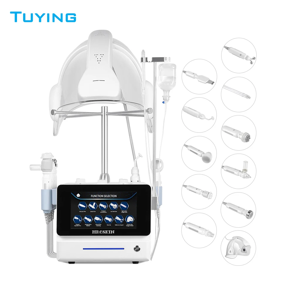 2024 11 in 1 Music Oxygen Masks High Pressure Jet Peel bubble facial lifting Dermabrasion Facial Beauty Machine