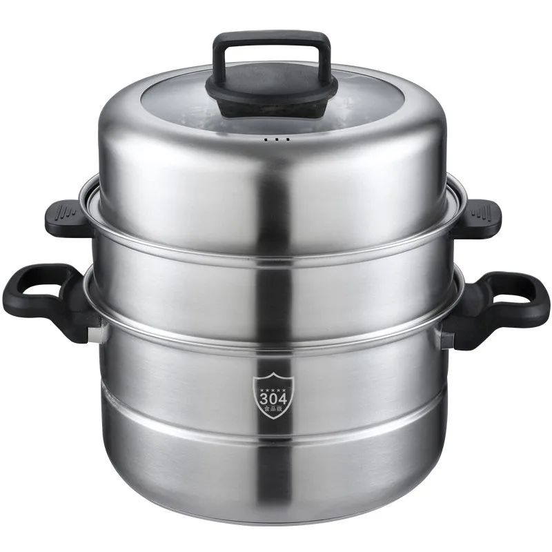 3 слоя из нержавеющей стали пароварка и посуда Кастрюля со стеклянной