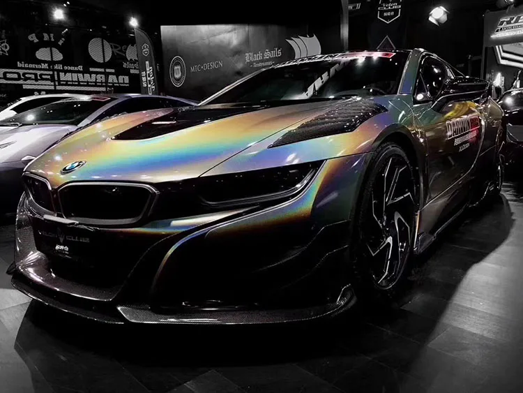 1.52*18m Aiks Color Change Chameleon Laser Gray Auto Car Motorcycle Vehicle Folije Body Paint Wrap Vinyl Film Sticker