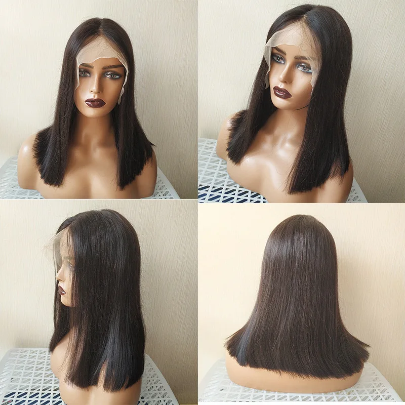 High Quality 13x4 Super Double Drawn Bone Straight Human Hair Wigs Superior High Density with Factory Price