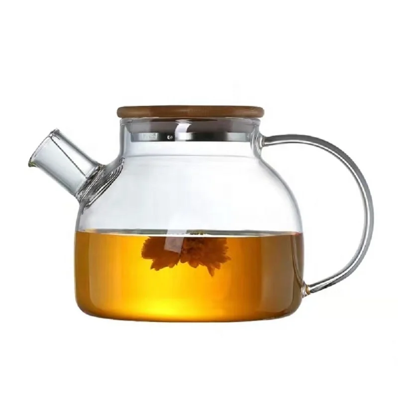 
Factory Heat Resistant Borosilicate Glass Tea Pot 1000ml Glass Teapot 
