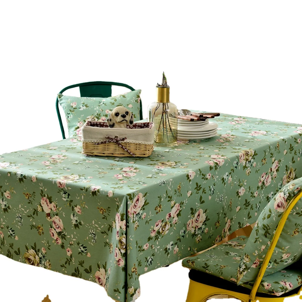 Japanese Pastoral Small Fresh Pure Cotton Small Floral Vintage Table Cover Party Decoration Vintage Printing Square Table Cloth