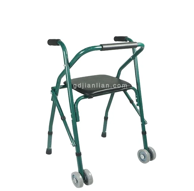 Old people Front Wheel Walker with seat Very cheap help adult old people for adults orthopedic with seat Aluminum Walker