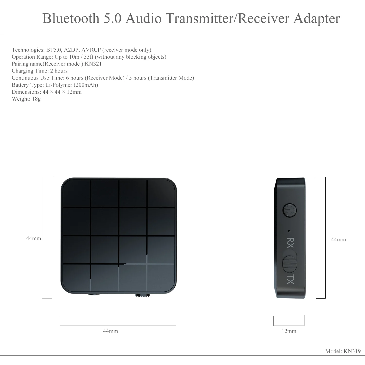 2022 HG Bluetooth 5 0 звуковой приемопередатчик 2-в-1 беспроводной 3 мм стерео аудио адаптер для