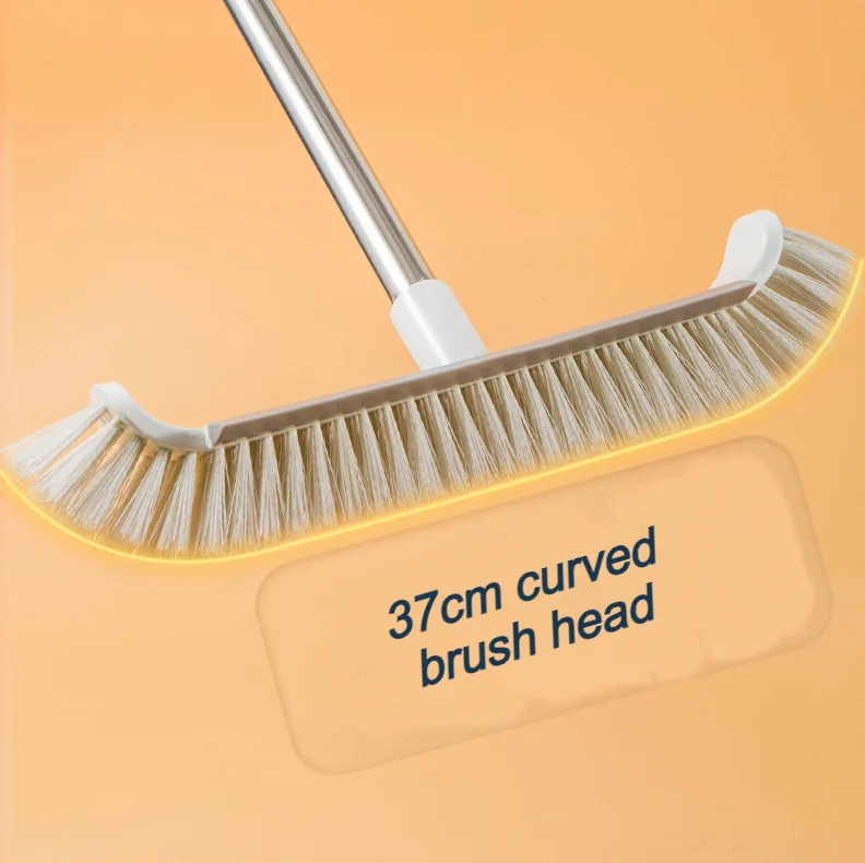 Floor Scrubbing Brush with Long Handle Stiff Bristle Adjustable Angle No Blind Spots Cleaning Floor Tile Bathroom Scrubber