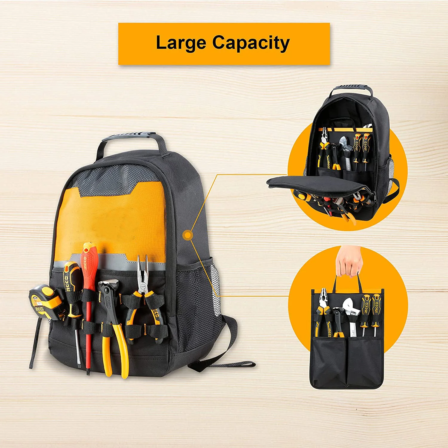 Multifunctional Tools Backpack Bag Heavy Duty Tool Organizer Bag with Laptop Compartment Tool Backpack Electrician