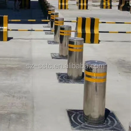 304 stainless steel full automatic crash rated hydraulic electric rising bollards for car access