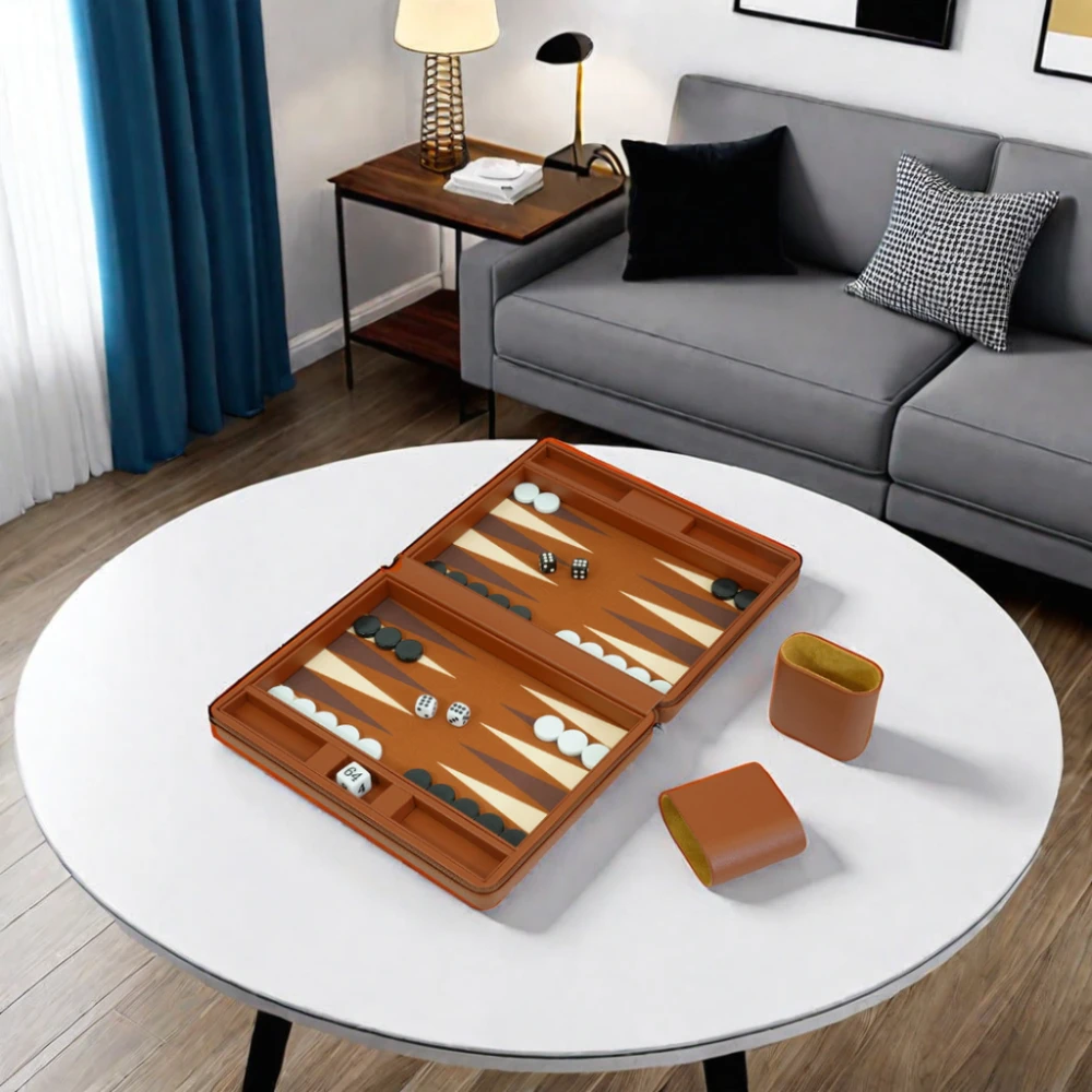 Outdoor Game 9 Inch Travel Backgammon Set with Magnet Checkers