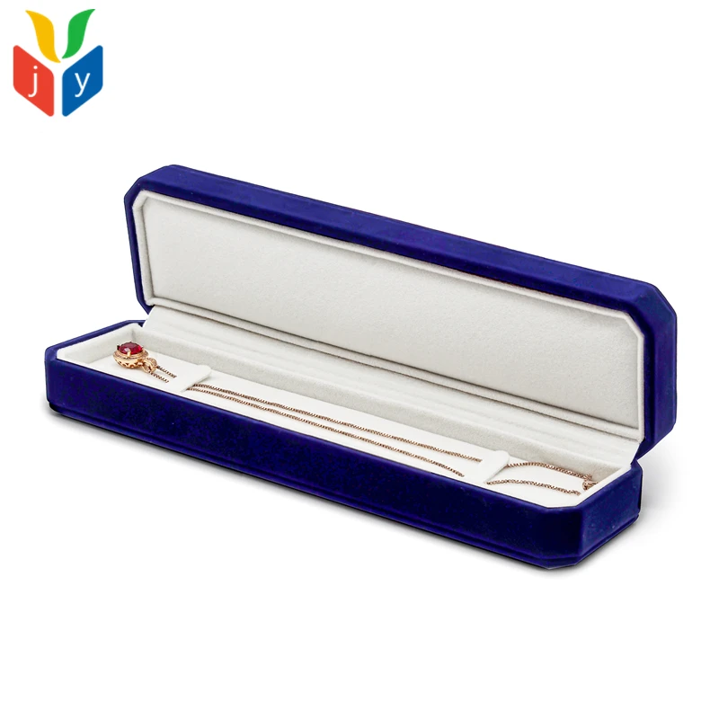 red velvet Octagon Bracelet pendant necklace box packaging jewelry luxury custom velvet wedding ring box