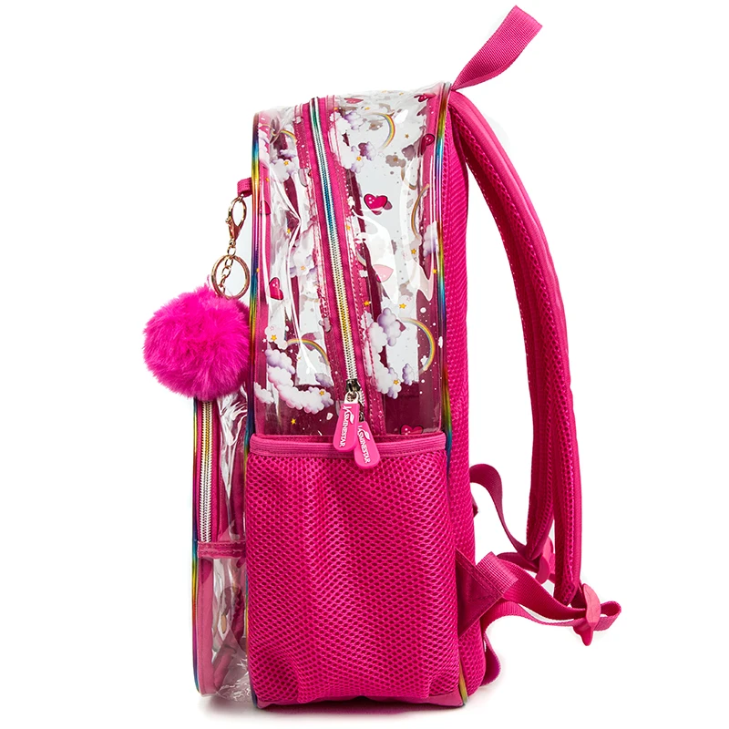 Jasminestar Girls School Backpacks For Kids School Bag Unicorn Transparent Backpack Set For Girls Bag With Lunch Tote Bag