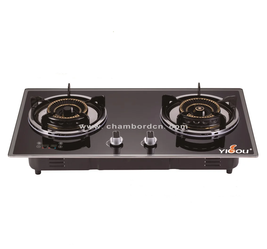 Glass Top 2 Burner Gas Cooker China Gas Stove Cooktop YG-B22090