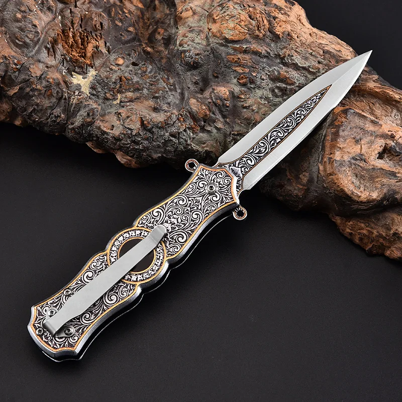 Zunelotoo 440c stainless steel 3.46 inch blade multi tool hunting knife outdoor survival knife