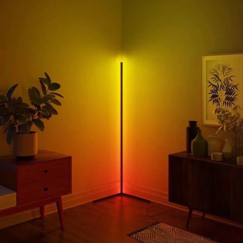 Modern simple led remote App control RGB colorful living room floor light dimmable corner floor lamp standing