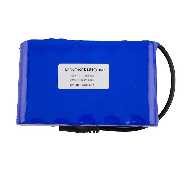 Customized bms lithium li-ion 18650 6s1p 7s1p 22.2v 24v 25.9v 2200mah 2250mah 2600mah 3000mah 3500mah 58.3wh li ion battery pack