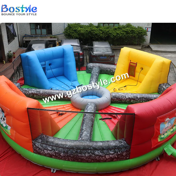 Interactive inflatable game bungees running sports hungry hippo chow down inflatable game for adults and kids