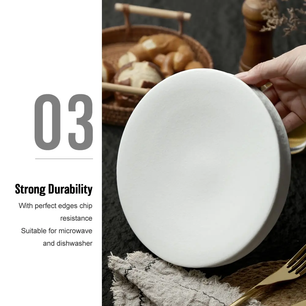 Factory Wholesale Stone Grain Matte White Ceramic Porcelain Square Sushi Dinner Charger Plates And Dishes Set For Restaurant