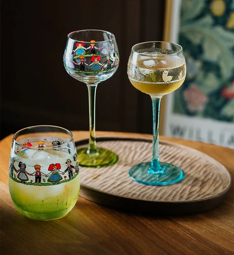 Factory Custom Painted Glass Goblets Home Decoration Gift champagne