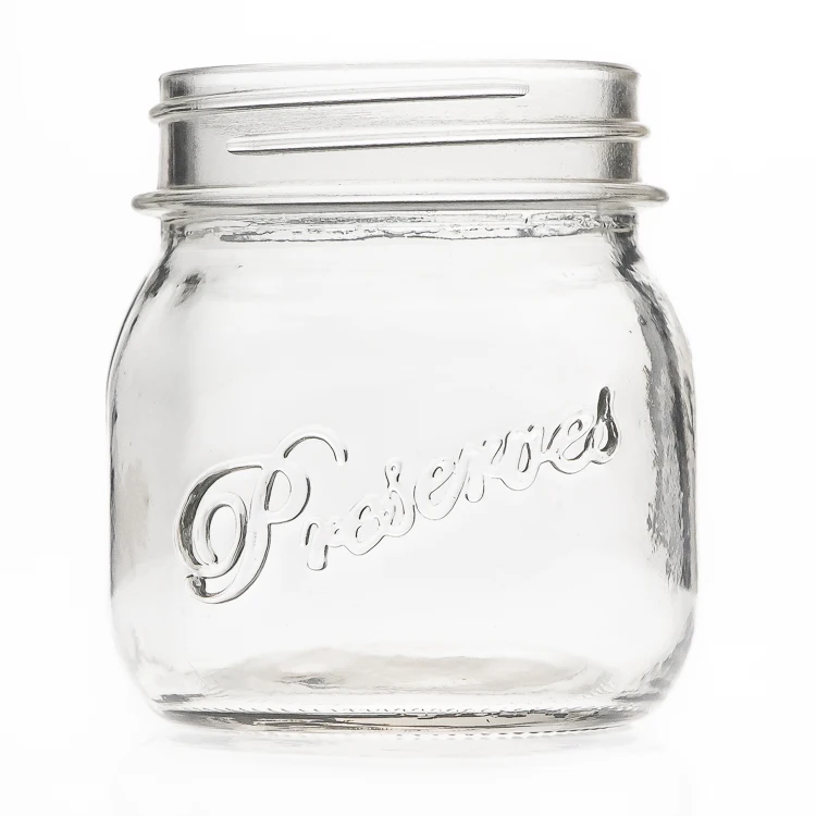 Embossed Letter Printed 280ml Food Storage Container Empty Glass jar for Honey Jam Jelly Sauce