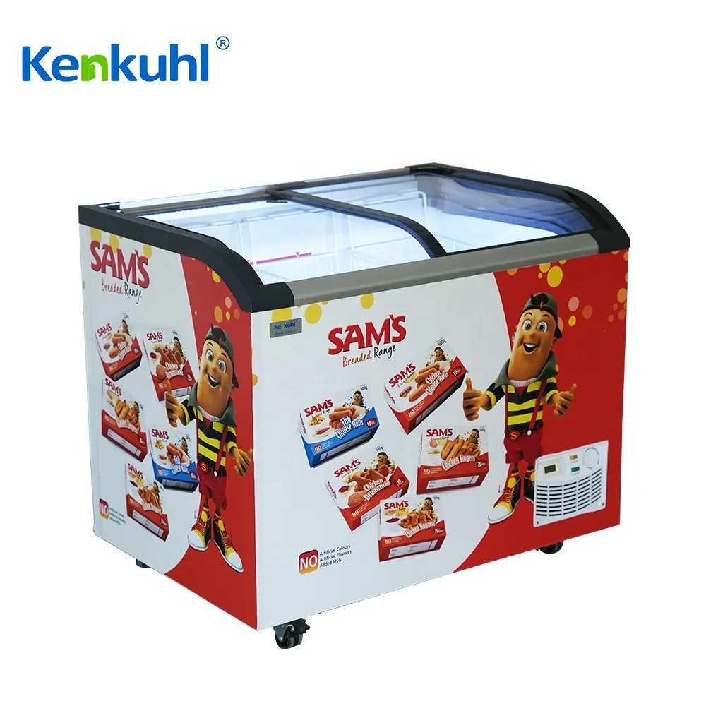 Kenkuhl mini ice cream deep chest display freezer glass display sale 110v italian stickers