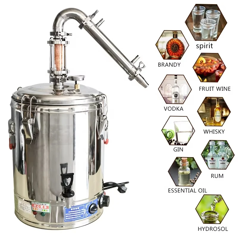 15L 50L 70L Customizable size stainless steel still tank boiler Copper alcohol distiller