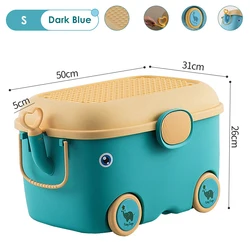 YIKEYOU Large storage box with lid Children toy storage box kid storage box with wheel
