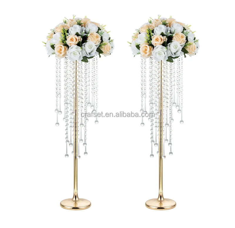 Gold Metal Vases Flower Stands Wedding Centerpieces Decorations For Home Decor Table Wedding Decor