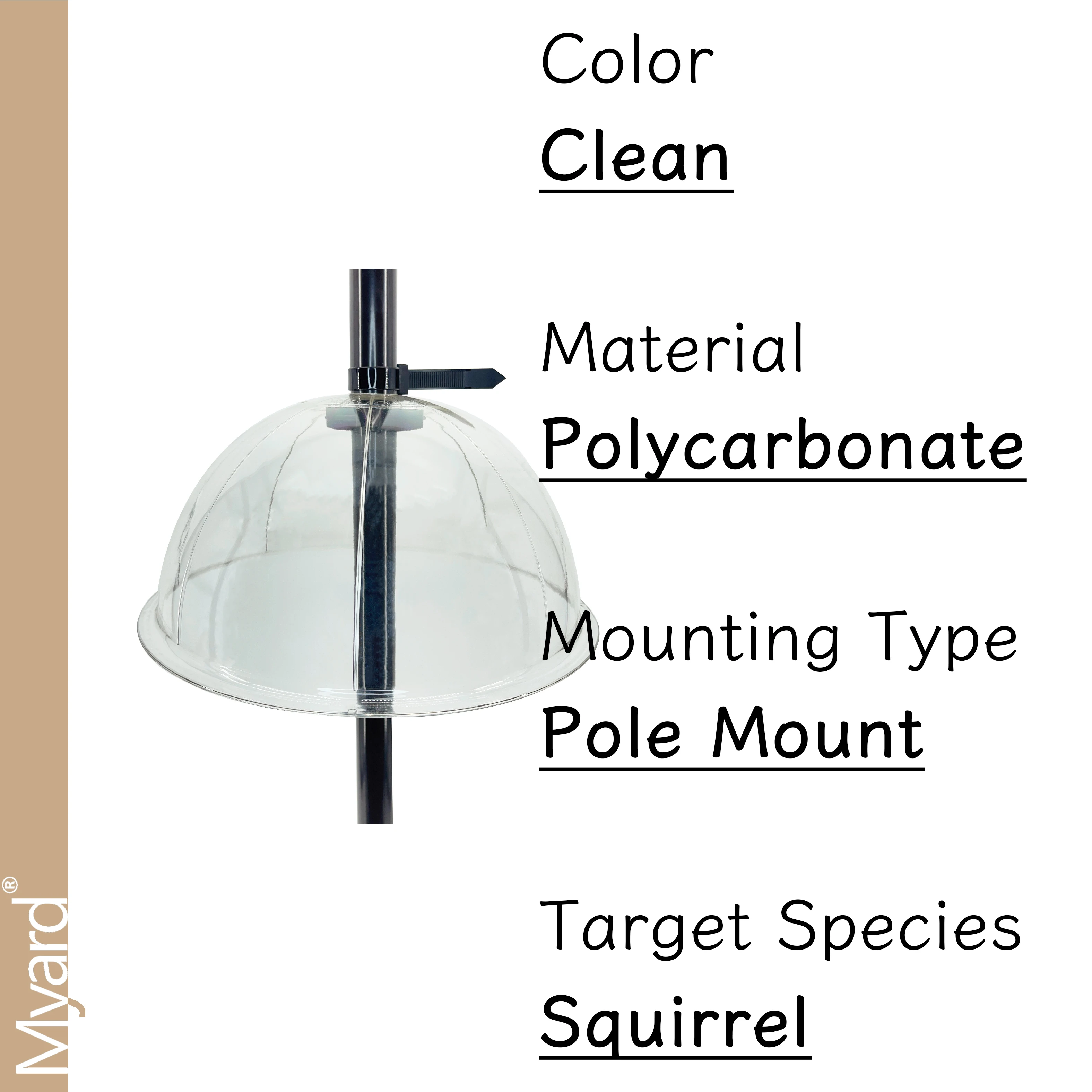 Made In Taiwan Myard 13 Inches Solid Clear PC Wobbly Squirrel Proof Baffle Deflector For Bird Feeder