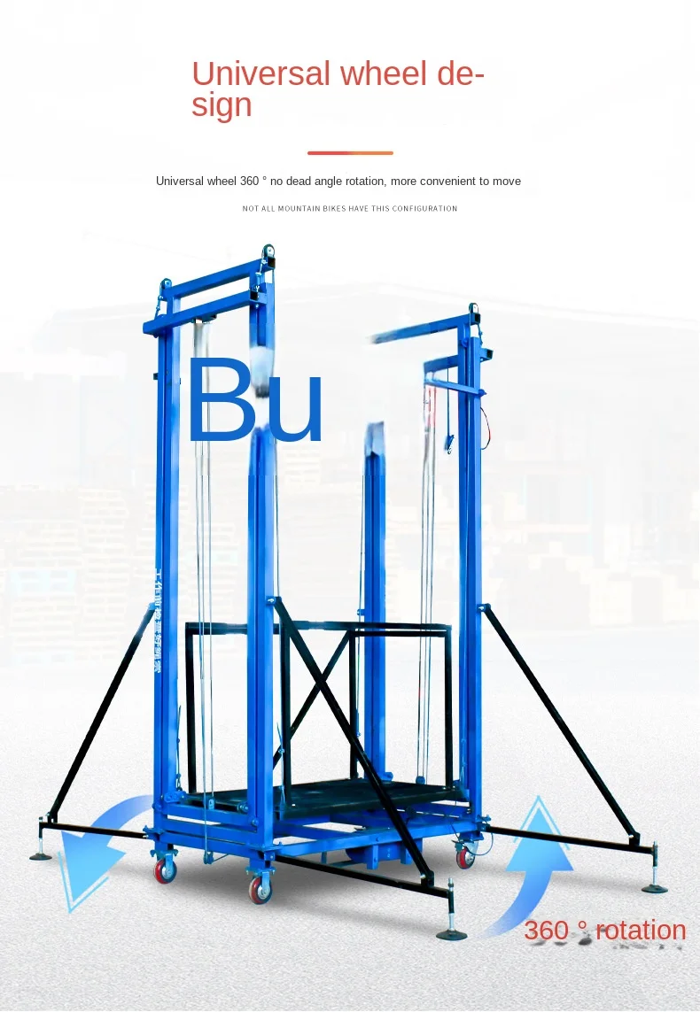 2-8M 500KG Remoto Control Electric Lifting Ladder Scaffolding Mobile Telescopic Folding Platform