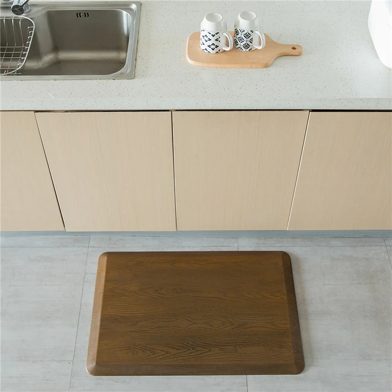 Wholesale Wood Grain Waterproof Kitchen Office Floor Working Anti Fatigue Mat