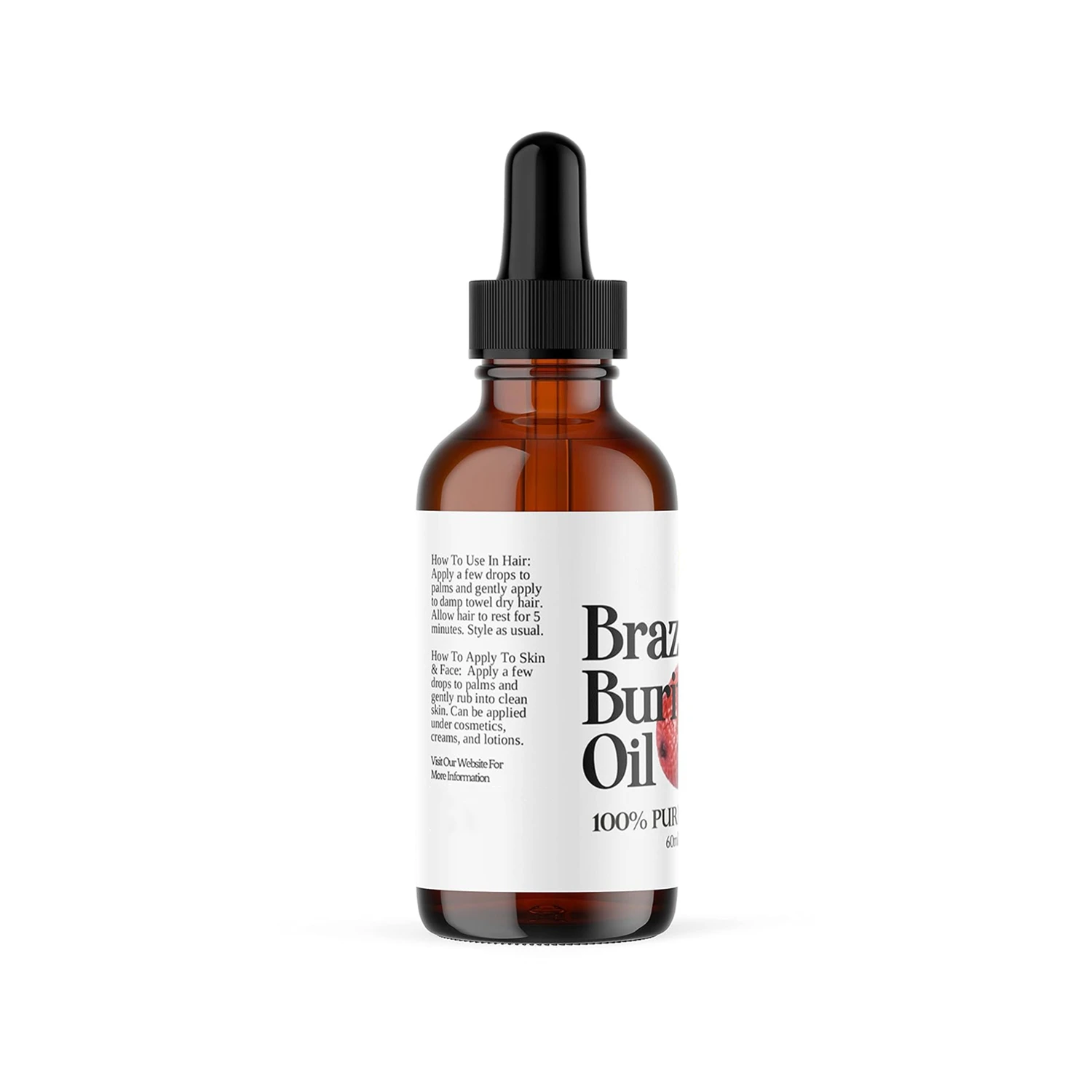 Private Label Organic 100% Pure Buriti Oil Natural Aguaje Fruit Oil Moisturizer for Skin, Hair and Face