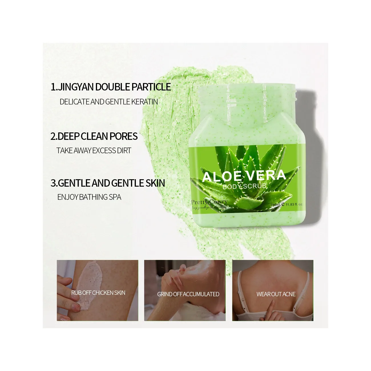  OEM pretty cowry скраб для тела частная марка улучшает кожу курицы очищает поры Отшелушивание лица и