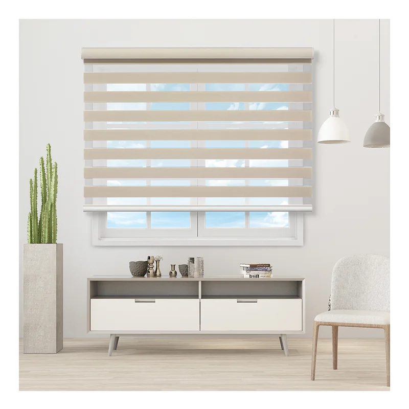 Tuya Smart Wifi Wireless Automation Smart Control Blackout Window Electrical Battery Motorized Zebra Blinds  Roller Shades