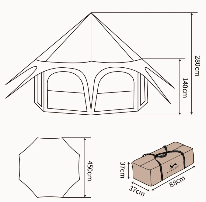 Spot manufacturers circus tent technology cotton yurt camping tent outdoor large-scale rain-proof camping tent