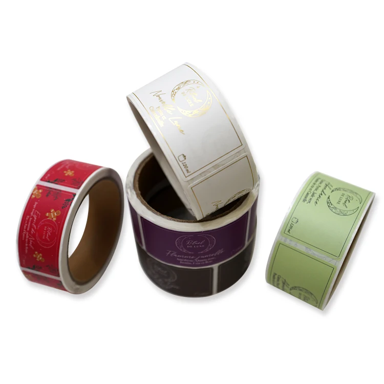 luxury customized logo small candle sticker company self adhesive candle packaging roll to roll label maker