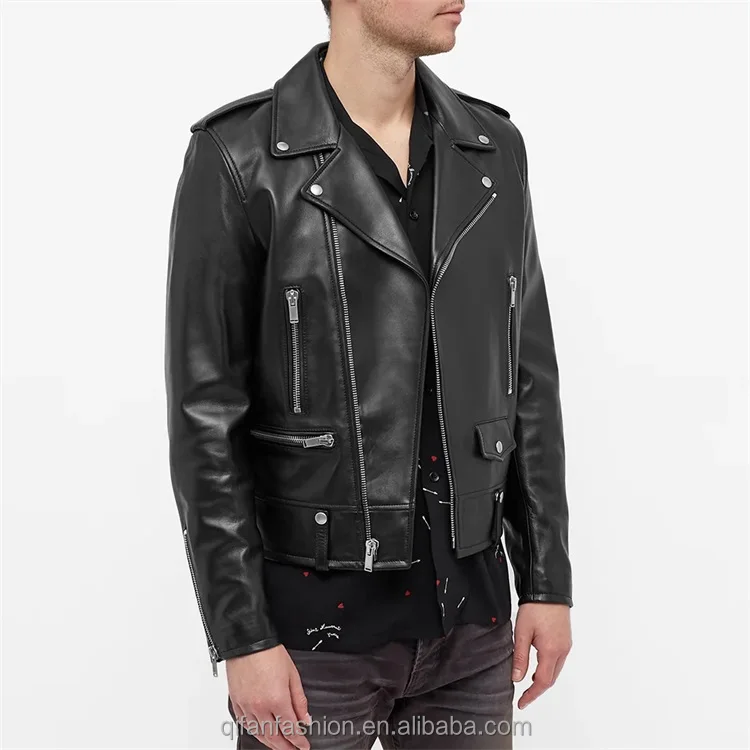 Custom 100% lambskin windbreaker leather motorcycle riding jacket for men