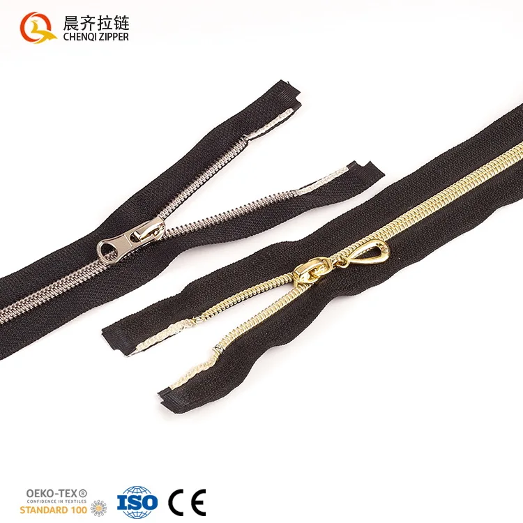 Supplier wholesale 5# Nylon Electroplated Rose Gold Teeth Open-end Polyester Zipper for garment