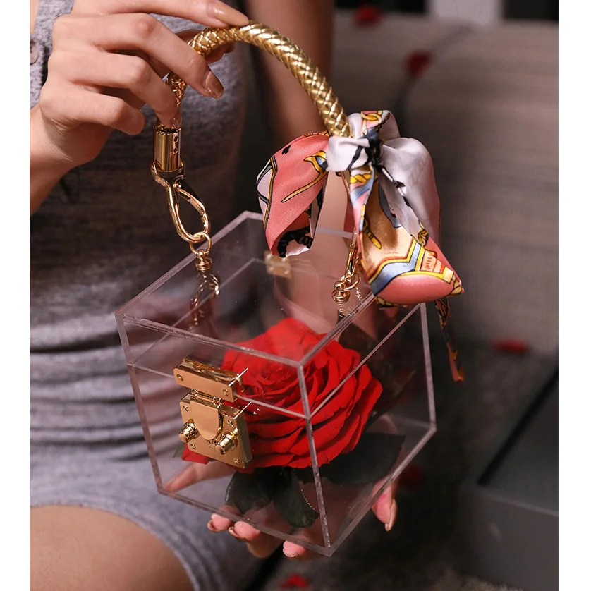 2023 new flower preservation preserved flowers rose bag eternal roses preserved flowers bag