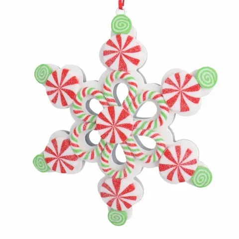New Multicolor Handmade Snowflake Ornaments Bread Soil Snowflake Pendant for Christmas Tree Decoration