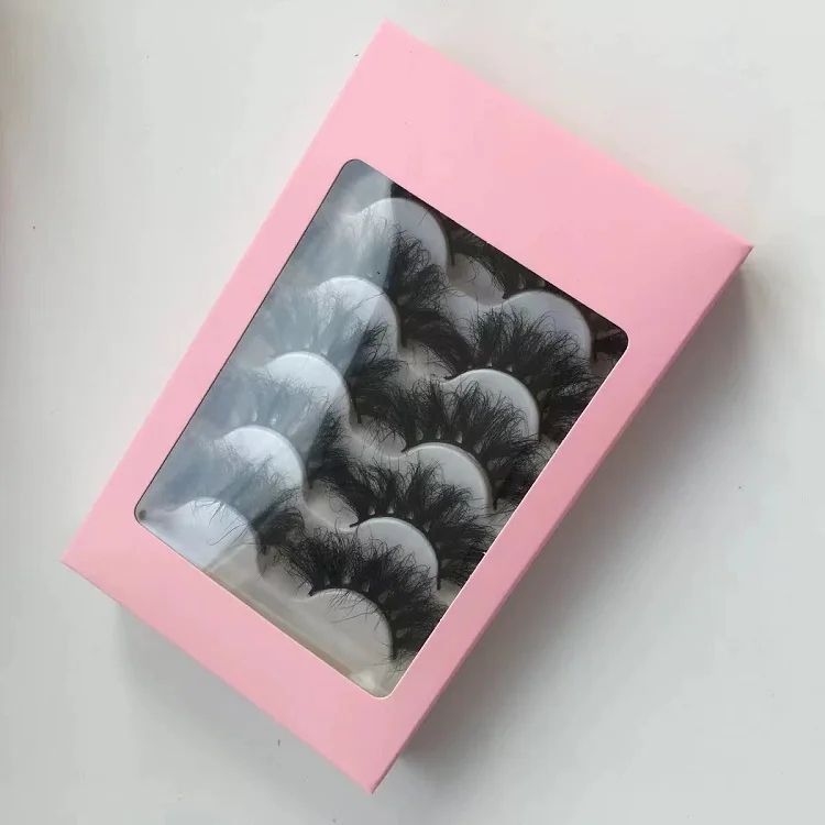 New eyelashes book case custom logo black boxes for mink eyelashes empty 5 pairs pink purple paper lash books