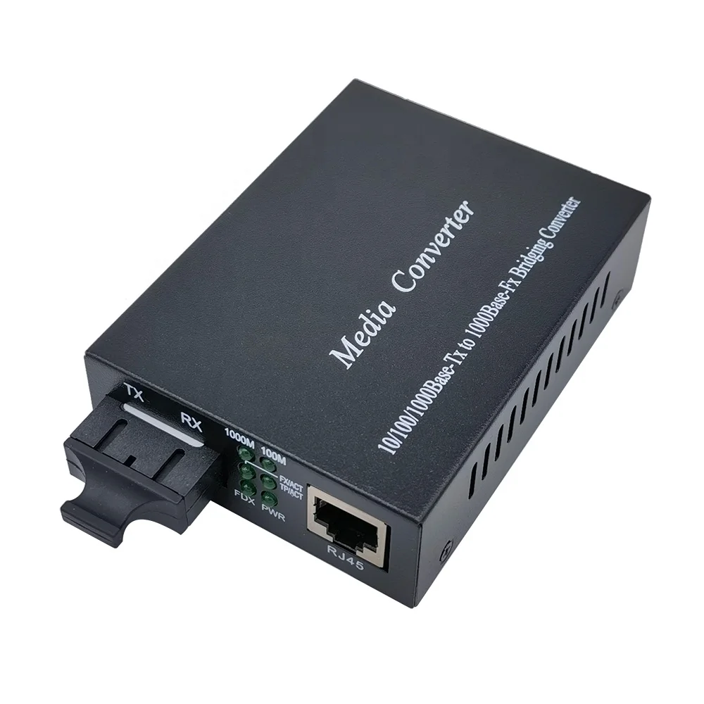 Gigabit Ethernet Media Converter, Multi Mode Dual SC Fiber to Ethernet Converter, 550m-2km