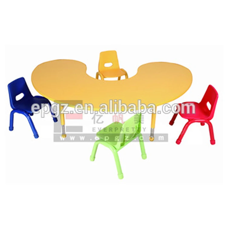 Nursery Furniture School Furniture 5-Seaters School Desk and Chair Metal Sets Material Fasion Type U-shape Table and Chair Set