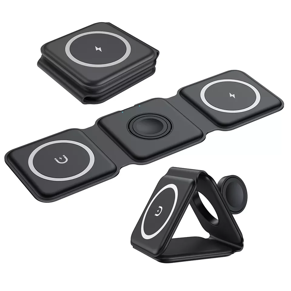 3 in 1 Magnetic Foldable Wireless ChargerFolding Wireless Charging Station for Travel Wireless Charging Pad for iPhone  AirPods