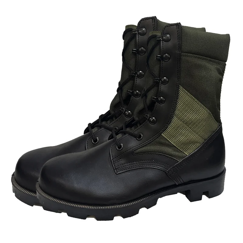 Round Toe Leather Lining Suede Cowhide Tactical Shoes Lightweight All Season Wear Leather Boots