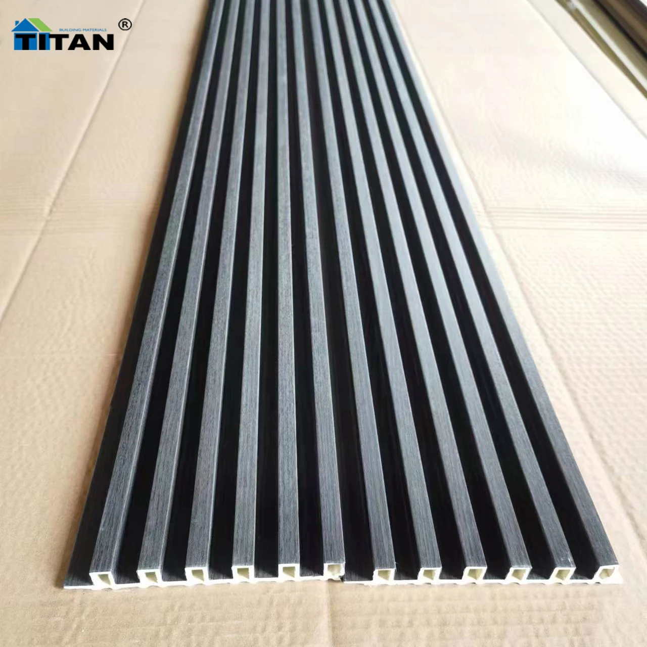 Revestimiento Exterior Wooden Square Beam Wpc Wall Panel Walnut Black