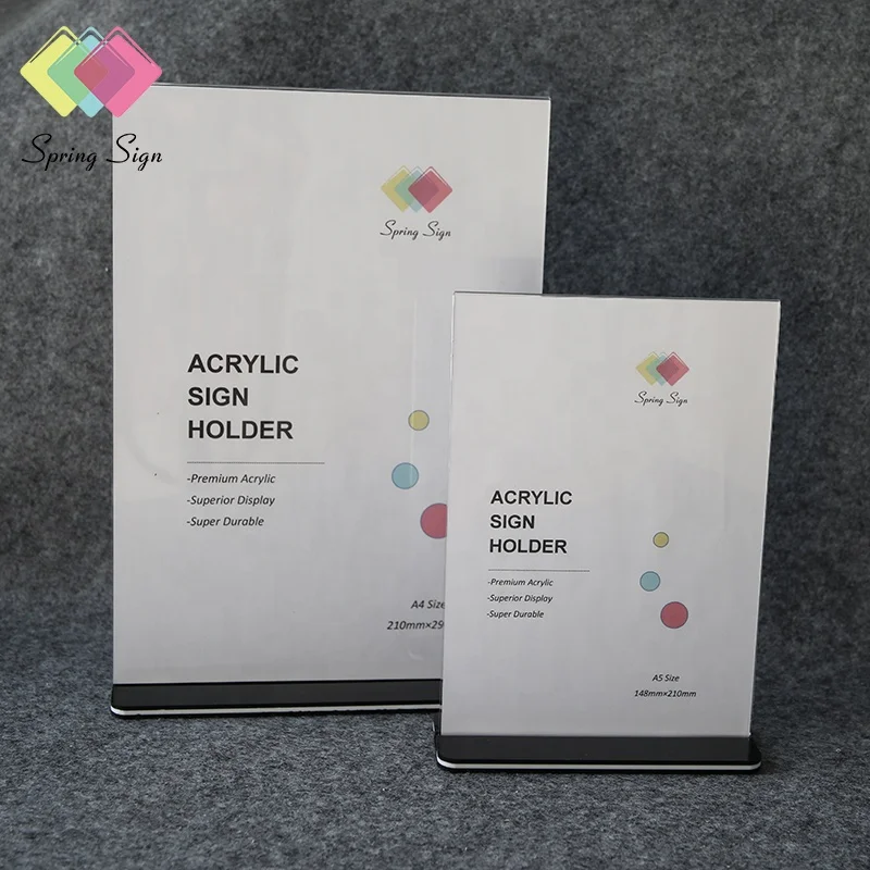 Spring Sign Cheap A4 A5 Acrylic Sign Holder 8.5 x 11 Clear Acrylic Table Menu Stand